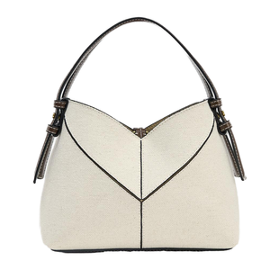 Women's New Fashionable Casual <b>Mini</b> <b>Canvas</b> Crossbody Handbag with Contrasting Color Zipper Closure and Polyester Lining - Product Image 4