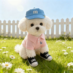 Ropa ligera y transpirable para mascotas de otoño en colores sólidos: polos y camisetas aptas para perros y gatos - Product Image 2