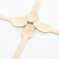 Vente en gros mini cuillères en bois jetables pour crème glacée en bouleau de qualité alimentaire