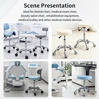 Roulettes pivotantes ISO 13485 en plastique de 50 mm pour mobilier, qualité médicale, pour fauteuil dentaire et chaise de bureau