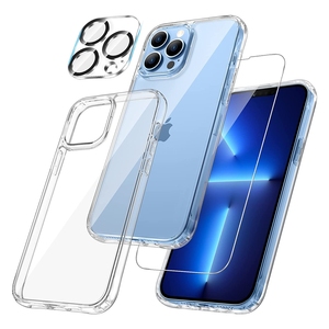 Bộ Bảo Vệ Toàn Diện 7 Trong 1 360 Độ Cho Apple <span class=keywords><strong>iPhone</strong></span> 12 13 Miếng Bảo Vệ Màn Hình <span class=keywords><strong>3D</strong></span> Trong Suốt & Miếng Bảo Vệ Ống Kính Máy Ảnh Với Ốp Máy Tính TPU - Product Image 2