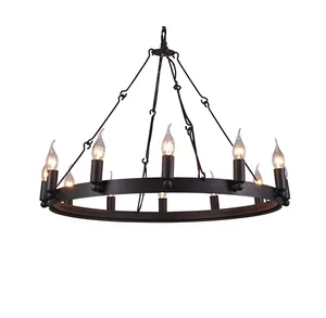 Zhongshan factory church mosque chandelier black metal pendant light loft retro industrial vintage lamp