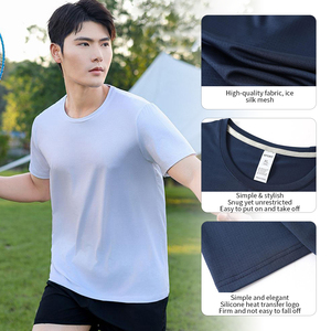 เสื้อยืดโพลีเอสเตอร์ 100% แบบเปล่า รับผลิตตามแบบ OEM ไซส์ US แห้งเร็ว คอกลม แขนสั้น สำหรับผู้ชาย - Product Image 3