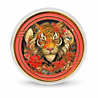 Pièce de monnaie du zodiaque chinois 2026, motif d'animaux folkloriques, en fer plaqué or, avec étui