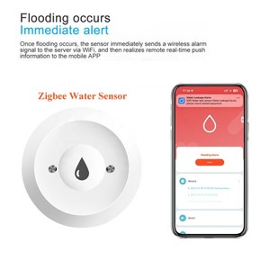 Smart Life App Remote Control <b>Alexa</b> Tuya Zigbee Water Leak Sensor Detector Flood Sensor for Smart Home Floor Kitchen Bathroom - Product Image 3