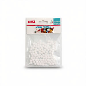 Palline Pompom ILAN 0,8 cm Bianche 100 Pezzi Decorazioni Artigianali - Product Image 1