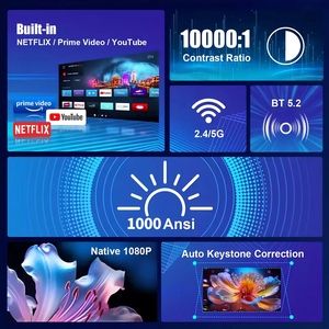 YDH-Q8 all'ingrosso 4K proiettore di calcio 1000 lumen Android 11 Focus elettrico per Bluetooth 5.0 portatile all'aperto calcio <span class=keywords><strong>progetto</strong></span> - Product Image 3