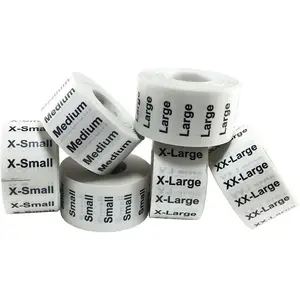 XS-XXL Kleding Maat Strip Etiketten Zelfklevende Stickers Doorzichtig Met Zwart En Wit Inkt Shirt Maat Sticker Labels Voor Kleding Retail