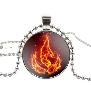 Avatar The Last Airbender Fire Nation Necklace Women Jewelry Fashion Black Bead Chain Pendant Necklace Fine Jewelry