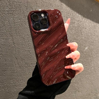 Nouveauté Coque en silicone 3D à effet d'ondulation de l'eau Minimaliste au toucher lisse Antichoc Protection intégrale pour la série iPhone
