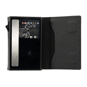 Casekey Saffiano - Tarjetero de Cuero Genuino con Sistema Pop-up, Billetera Delgada e Inteligente para Hombre con Localizador - Product Image 2