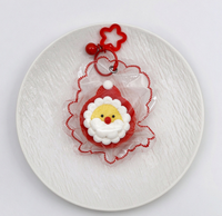 Mini jouet en silicone à presser en forme de Noël, porte-clés mignon, accessoire de sac pour fête de fin d'année, cadeau