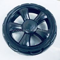 Roue de poussette de 6 pouces, pneu en mousse EVA, roue à rayons en plastique avec frein, capacité de charge de 15 à 20 kg, dureté du pneu de 60 à 65A