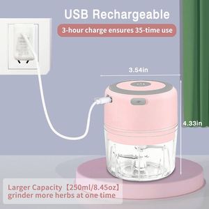 Presse-ail électrique sans fil portable tendance, mini, rechargeable par USB, outil de cuisine en plastique PS, adapté aux enfants, pour la maison et les restaurants - Product Image 3