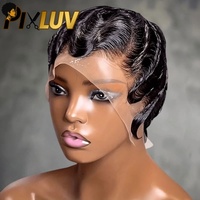 Perruques Lace Front 13x4 en cheveux humains bouclés bruts, perruques frontales HD, perruques coupe pixie, perruques sans colle en cheveux humains, vente en gros