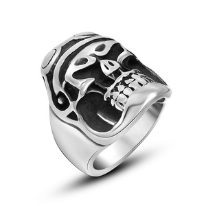Skull <b>Ring</b> <b>Titanium</b> Steel Men's Index Finger Jewelry Gift SA575 - Product Image 1