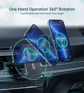 Hot Selling 15W Fast Wireless Charger Square Strong Magnetic Car Air Vent Wireless Charger Phone Holder For IPhone 13/14/15