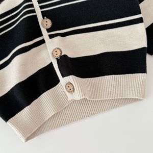 Kids Clothes Wholesale <b>Newborn</b> Baby Clothing Sets Striped <b>Cardigan</b> Sweater <b>Knit</b> Short Baby Items 0-36 month - Product Image 5