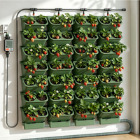 Kit de jardin vertical mural empilable 1m2 avec irrigation goutte-à-goutte automatique, pot de fleurs auto-arrosant pour décoration murale vivante