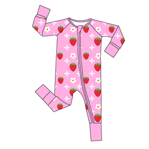Pyjama bébé en bambou personnalisé avec impression d'usine, grenouillère bébé en bambou, combinaison bébé convertible à double fermeture éclair en bambou - Product Image 1