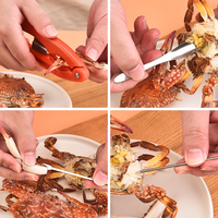 Ensemble d'outils de fruits de mer écologiques 4 pièces en métal + PP Gadgets de cuisine Décortiqueur de noix Homard Crabe Craquelins Clips Griffe de jambe de noyer