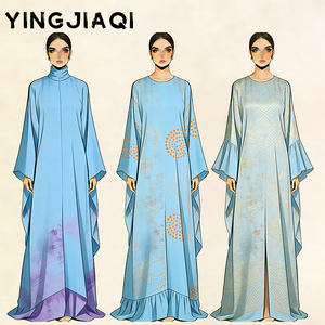 Nouvelle robe musulmane modeste pour femmes, abayas à manches longues, robes <span class=keywords><strong>de</strong></span> <span class=keywords><strong>prière</strong></span> amples, robes maxi personnalisées pour le Ramadan, vêtements islamiques - Product Image 1