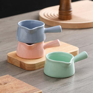Jarra de leche de diseño japonés de cerámica con asa Mini taza plato de pudín tazón de salsa de cocina y condimento ecológico - Product Image 5