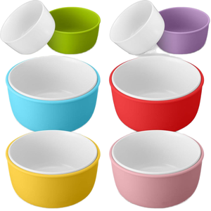 6 Sets 4.3 Inch Anti-Scald <b>Kids</b> Bowls Silicone Sleeve Microwave Dishwasher Safe <b>for</b> Toddler Snacks <b>Lunch</b> <b>Boxes</b> - Product Image 1