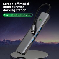 Pabrik USB C Hub 3 * USB 3.0 port Multiport adaptor 4K/30Hz HDTV 100W PD USB C Dock Smart pembaca kartu telepon Laptop PC perhiasan