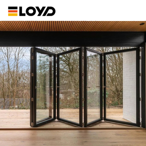 Eloyd Bi-Fold Patio Acordeón Puertas plegables Estilo nórdico Aislamiento térmico Vidrio templado Plegable para aplicación de Villa - Product Image 2
