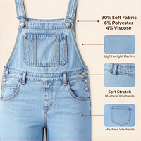 Salopette large bleu clair aérien avec boutons latéraux métalliques – Idéale pour les journées à la plage et les balades en bord de mer