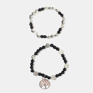 Wholesale Alloy Tree of Life Pendant <b>Bracelet</b> Fashion Acrylic Plastic Beaded <b>Bracelet</b> Couple <b>Bracelet</b> - Product Image 3