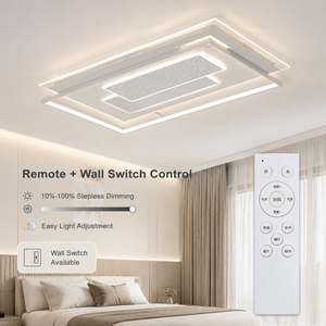 Modern <b>Led</b> Acrylic Iron <b>Ceiling</b> Lamp 240W Remote Control <b>Dimmable</b> Tri Color Surface Mount For Living Room Bedroom - Product Image 4