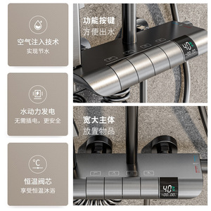 Moderno cromo lluvia bañera ducha <span class=keywords><strong>Torre</strong></span> conjunto termostático latón Jet suave pausa clásico cuadrado baño pared cascada grifo - Product Image 5