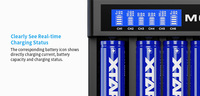 Chargeur de batterie XTAR MC6C Lithium Ion 3.7V 14500 16340 26650 Nimh AA AAA pour batterie 18650 Li-ion
