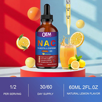 OEM 1000mg NAC Drops N-Acétylcystéine liquide avec quercétine et zinc, soutient la fonction hépatique et pulmonaire, antioxydants, santé de la peau