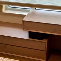 Bureau mural flottant personnalisé en bois avec tiroir, poignée dissimulée, meuble de rangement pour chambre et bureau, fabricant