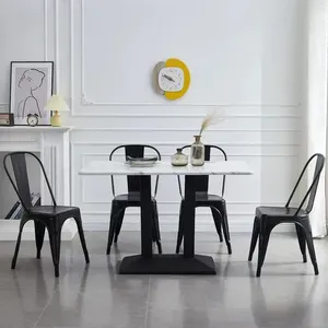 Silla de Comedor Industrial de Hierro Antiguo con Asiento de Madera - Product Image 3