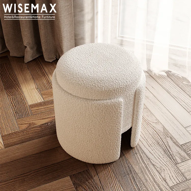 Wisemax Meubels Nordic Stijl Teddy Stof Spons Zachte Poef Kruk Salon Kleedkamer Meubels Boucle Stoel