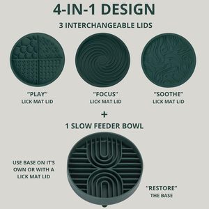 Meilleures ventes : Ensemble d'alimentation pour animaux de compagnie, comprenant un bol anti-glouton pour chien et un tapis d'alimentation en silicone, antidérapant et imperméable, avec rebords hauts - Product Image 2