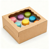 Boîtes en carton kraft personnalisées avec fenêtre, boîte à biscuits et bonbons pour cadeaux de Noël, emballage alimentaire, boîte en papier pour pâtisseries
