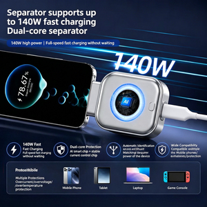 Chargeur rapide intelligent 140W à déconnexion automatique avec reconnaissance IA et séparation automatique à pleine puissance, adaptateur de charge rapide Type-C - Product Image 4