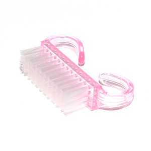 Tırnak resim fırçası kolay temiz tırnaklar kolu kavrama tırnak fırçası pembe kristal plastik çivi toz fırçası - Product Image 1