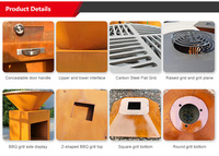 Nouveau Design Brasero Foyer Extérieur en Acier Corten, Gril Barbecue à Charbon