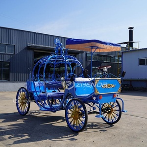 Gorgeous and Beautiful Carriage Large Metal Horse Carriage Blue Pumpkin Carriage Cart Event and Scenic Use - Product Image 4