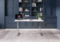 Bureau debout électrique moderne OMNI en métal extensible avec contrôleur de mémoire, réglable en hauteur, ergonomique, pour le travail assis-debout