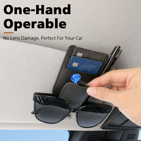 Support magnétique en cuir PU pour pare-soleil de voiture, porte-cartes et organisateur de lunettes, compatible avec tous les modèles de voitures - Vente en gros usine