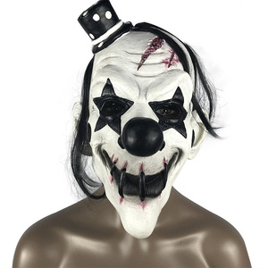 Fantasy Silicone Clown Mask With Top Hat Stars Eyes Halloween Party Costume Unisex 12+ - Product Image 1