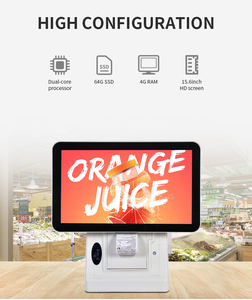 15.6นิ้ว1366X768 <span class=keywords><strong>True</strong></span> จอแบน TFT LCD หน้าจอคู่ Capacitive สัมผัสทั้งหมดในหนึ่งระบบ Pos สำหรับร้านค้าปลีก - Product Image 5
