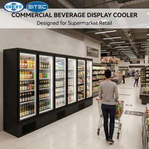 Refrigerador Comercial con Puerta de Vidrio para Exhibición de Bebidas, para Supermercados y Tiendas de Conveniencia, con Iluminación LED, OEM, DDU Comercial - Product Image 2